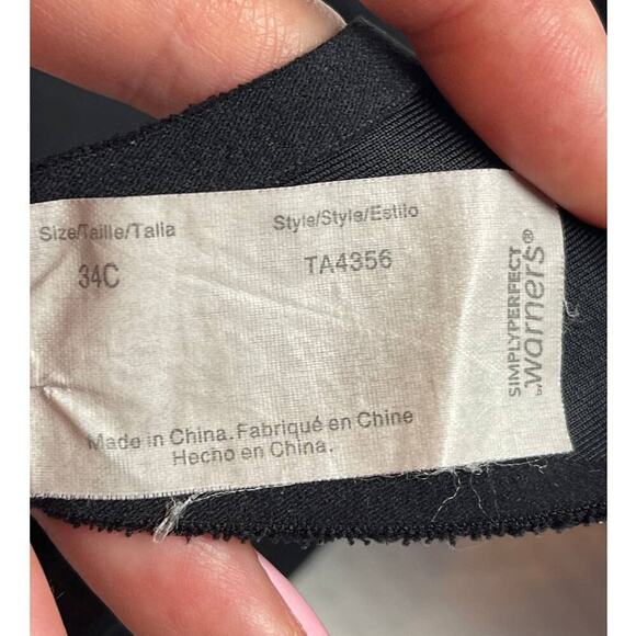 Warners Black Wire T-Shirt Bra Women's Size 34C - Picture 3 of 4